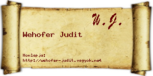 Wehofer Judit névjegykártya